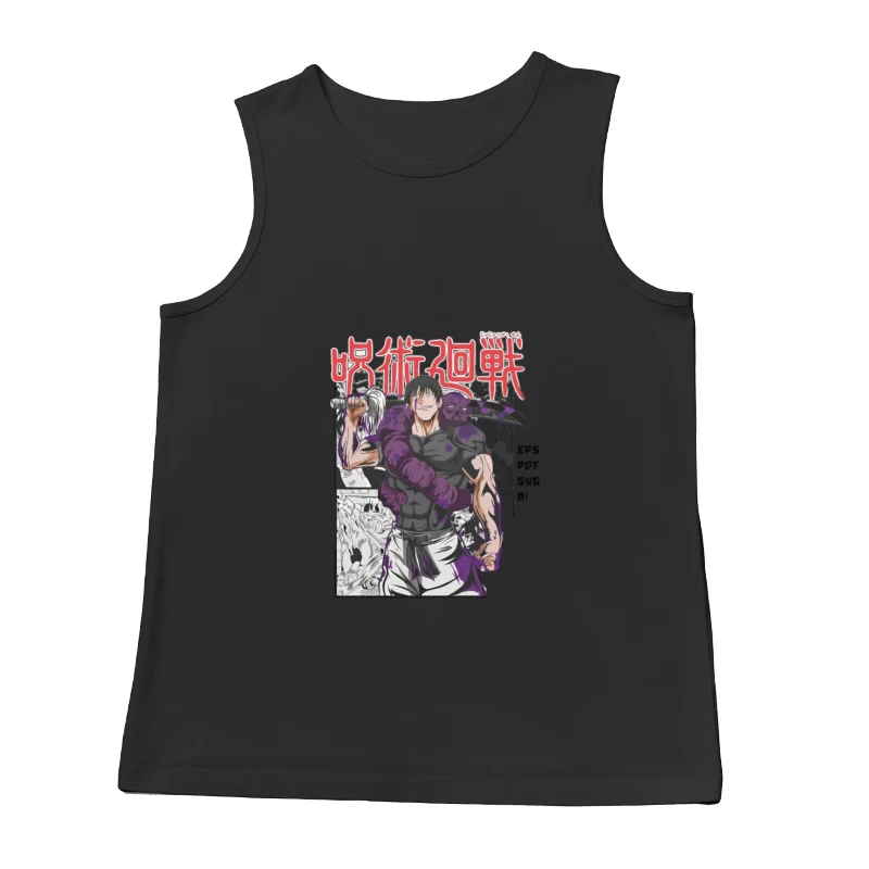 Anime-Krieger mit lila Kreatur Herren Tanktops