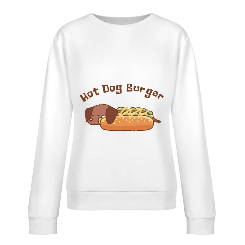 Süßer Hot Dog Burger Design Damen Pullover Sweatshirt