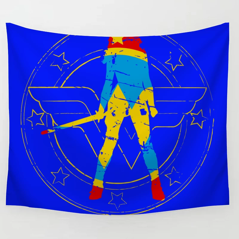 Wonder Woman Graphic Illustration Tapestry