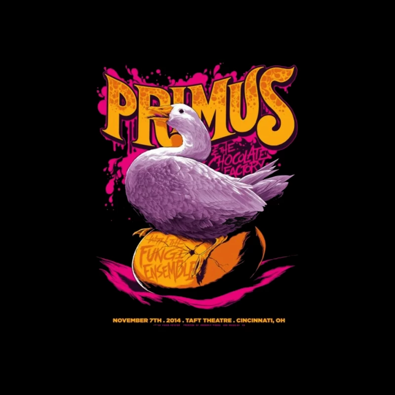 Primus Rock Band Concert Poster with Purple Duck Design Pin