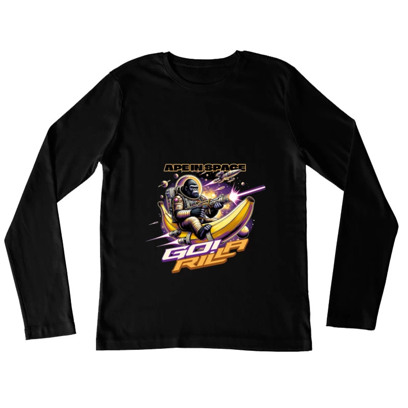 Affen im Weltraum Damen Langarm T-Shirt