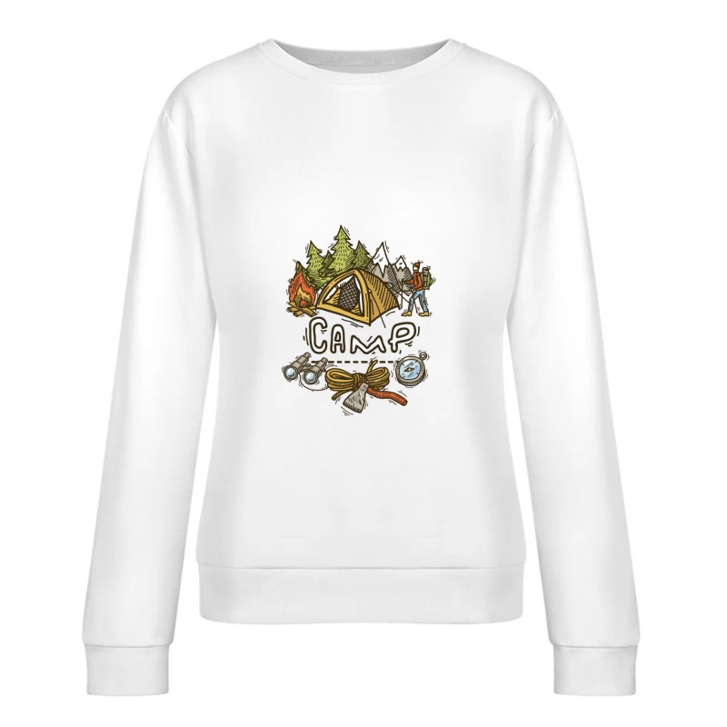 Camping-Abenteuer im Freien Damen Pullover Sweatshirt