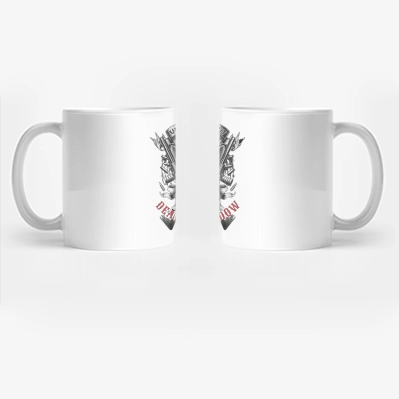 Untamed Spirit Dark Tracker Death's Shadow Skull with Crossed Guns Coffee Mug