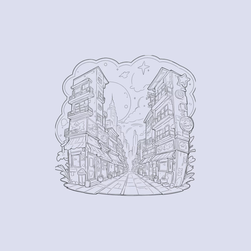 Urban Fantasy Street Scene Travel Mug