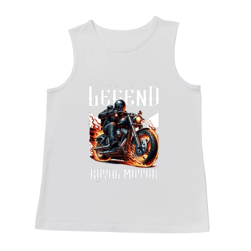 Legendary Flaming Royal Motor Black Motorcycle Illustration Male Tank Top