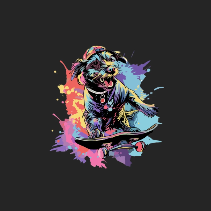 Chien branché en skateboard Homme Sweat-shirt à enfiler