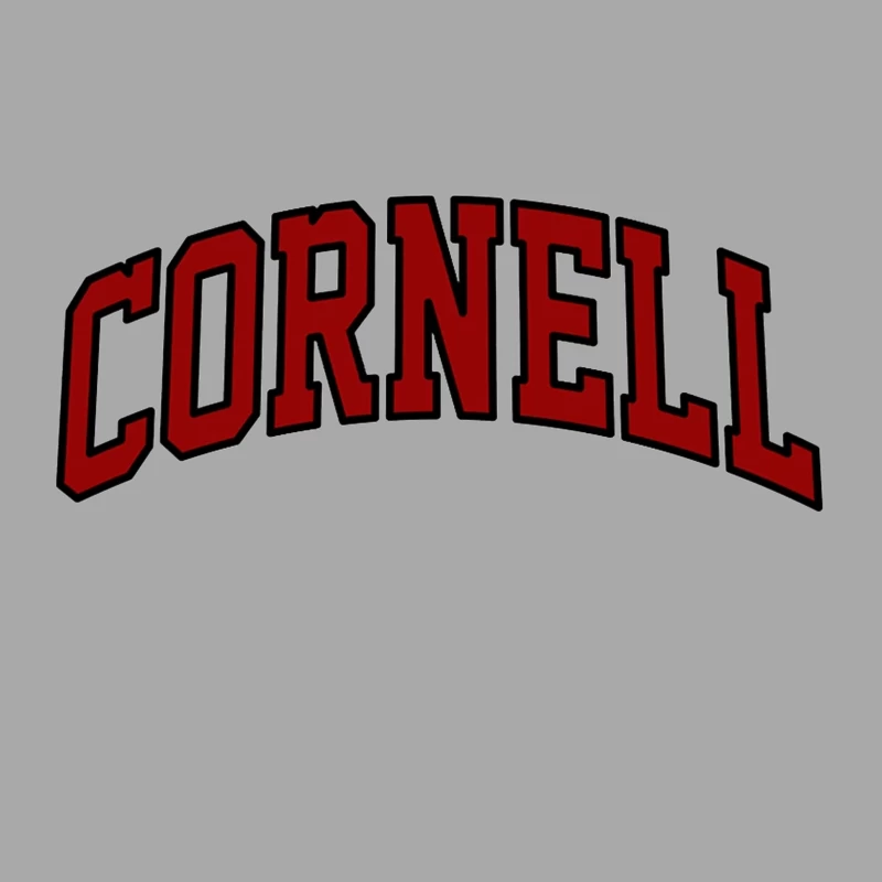 Cornell University Red Arched Text Logo Male Pullover Hoodie