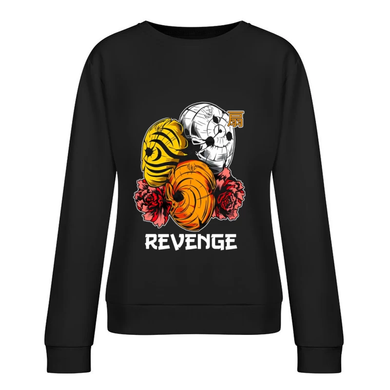 Drei masken und Rosen Design Damen Pullover Sweatshirt