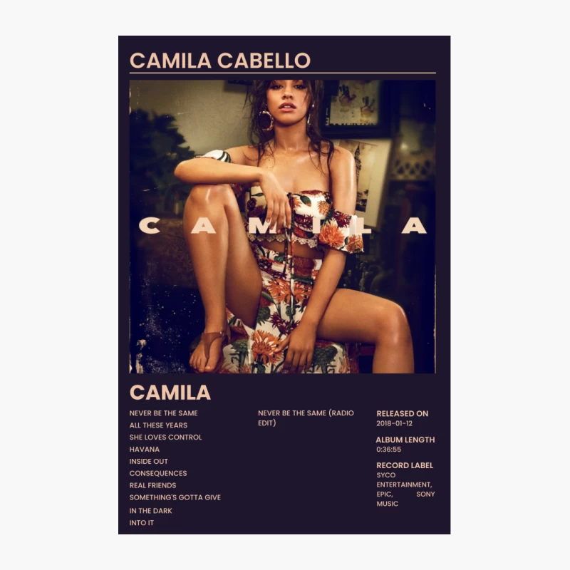 Camila Cabello's Self-Titled Album Cover and Tracklist Cotton Tote Bag