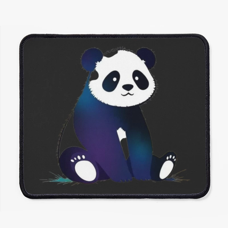 Cute Blue Gradient Cartoon Panda Illustration Mouse Pad