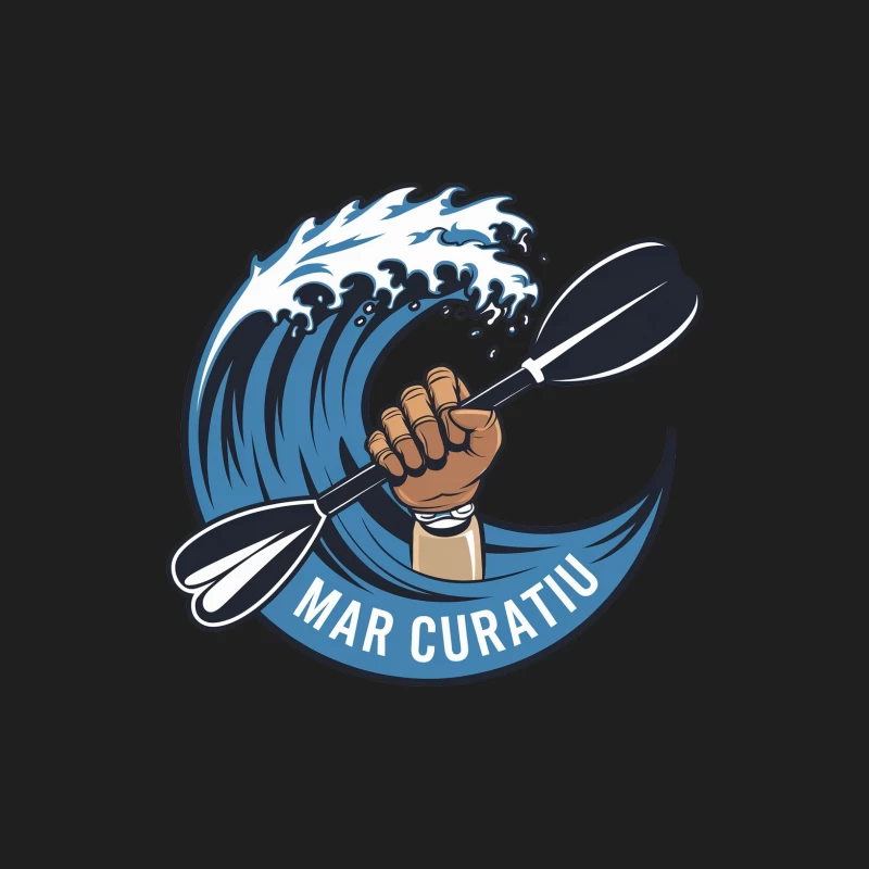 Mar Curativ Ocean Sports Logo with Rising Wave and Paddle Male Tank Top