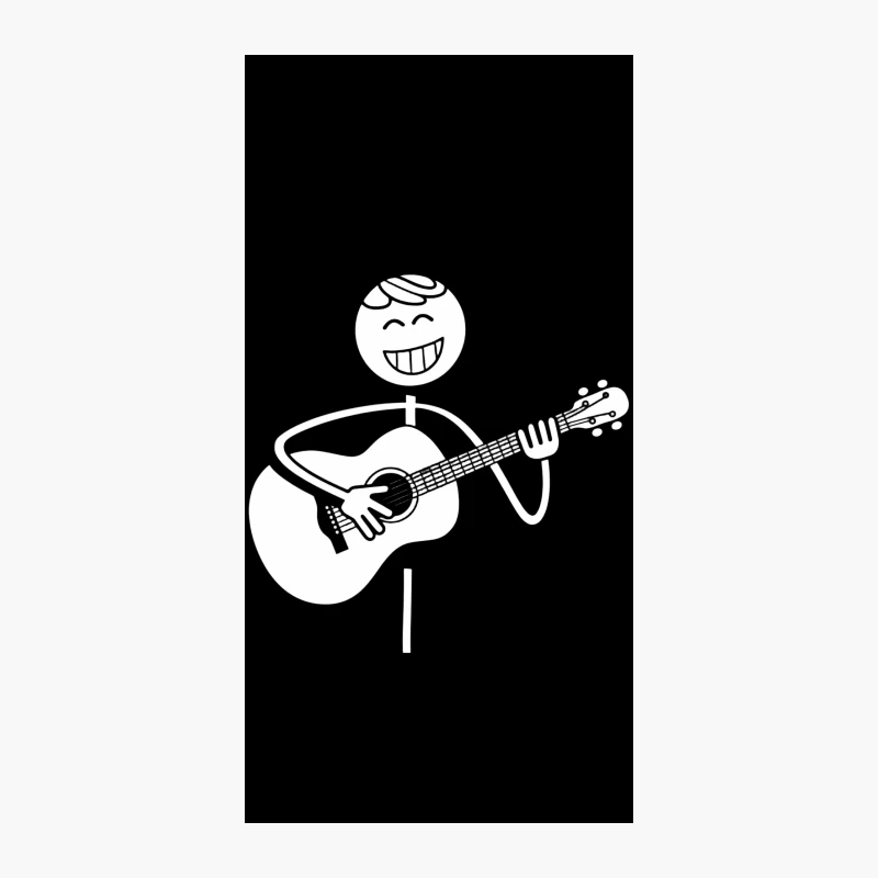 Simple Stick Figure Guitarist Sketch iPhone Case