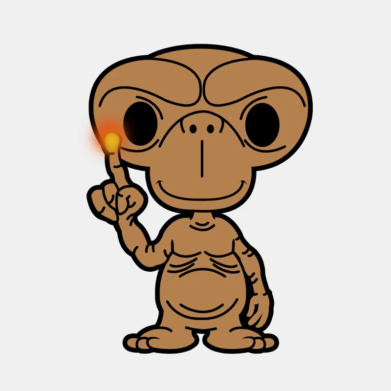 Cartoon E.T.-like Alien with Glowing Finger Male Tank Top