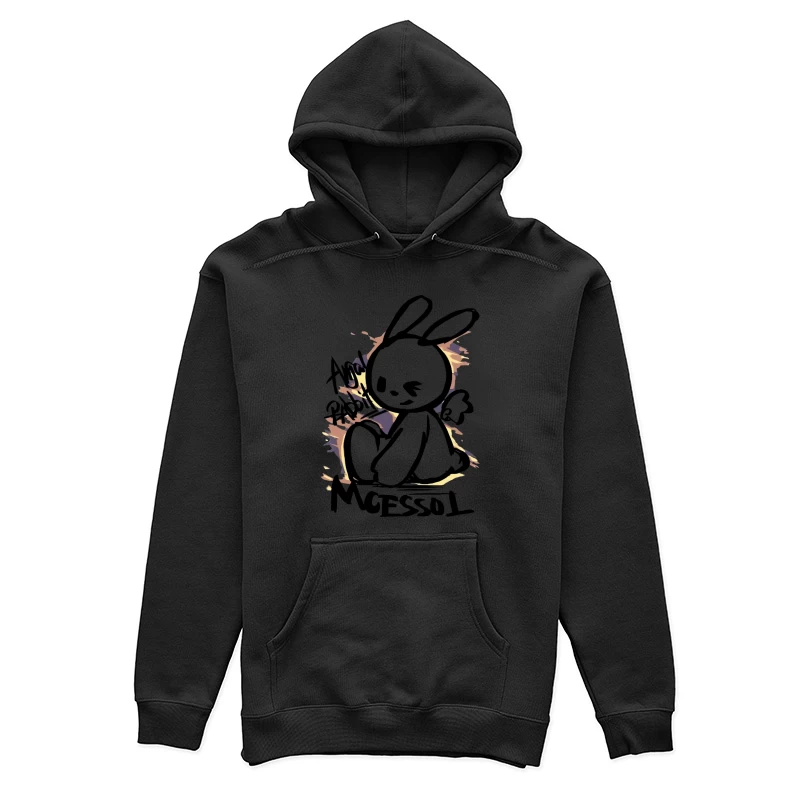 Schwarzes Häschen mit Neonlicht Damen Pullover Hoodie