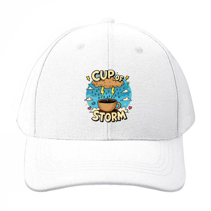 Cup of Storm – Whimsical Pixel Art with Lightning Charm! Baseball Cap
