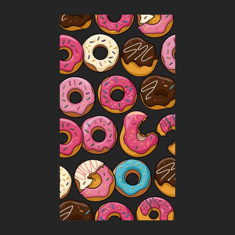 Colorful Cartoon Donuts with Sprinkles and Frosting Female Pullover Sweatshirt