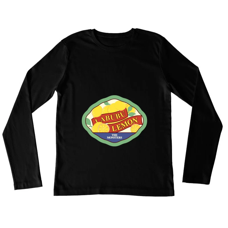 Labubu Zitrone Etikett Damen Langarm T-Shirt