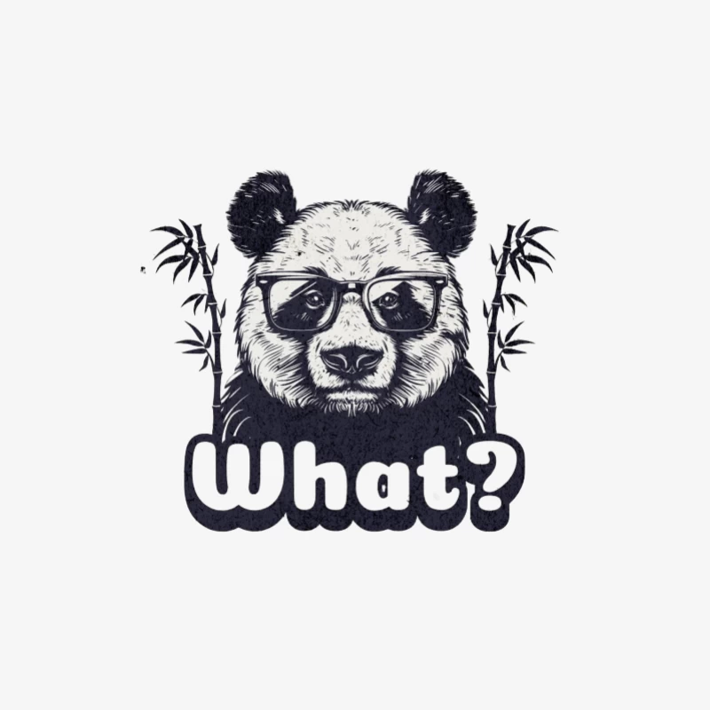 Panda mit Brille und 'What?' Damen Langarm T-Shirt