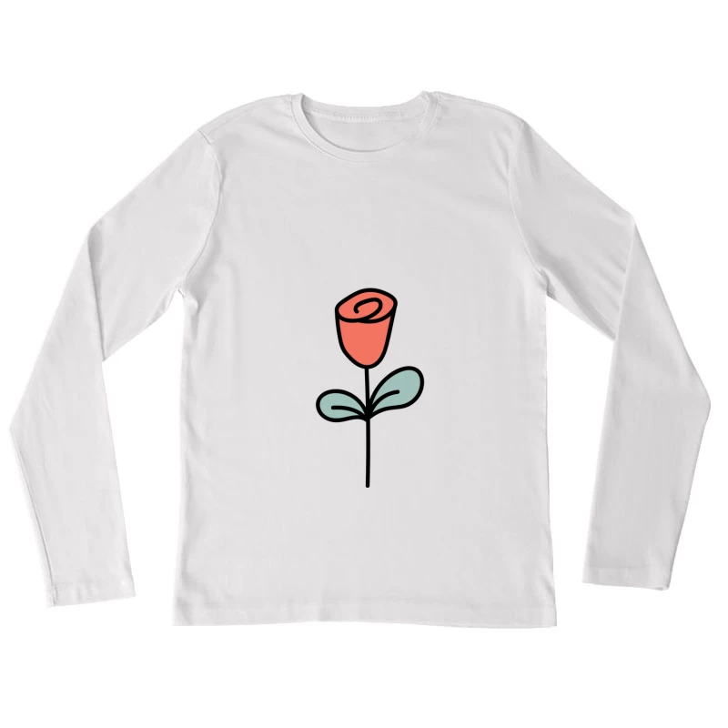 Illustration de rose stylisée Femme Manches Longues T-Shirt