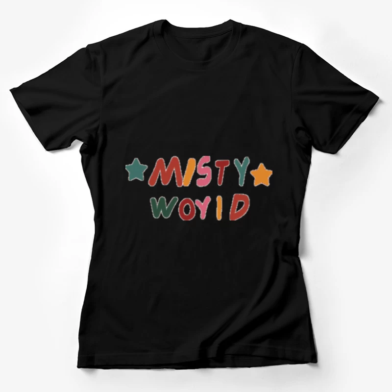 Bunter Schriftzug mit Sternen Damen T-Shirt