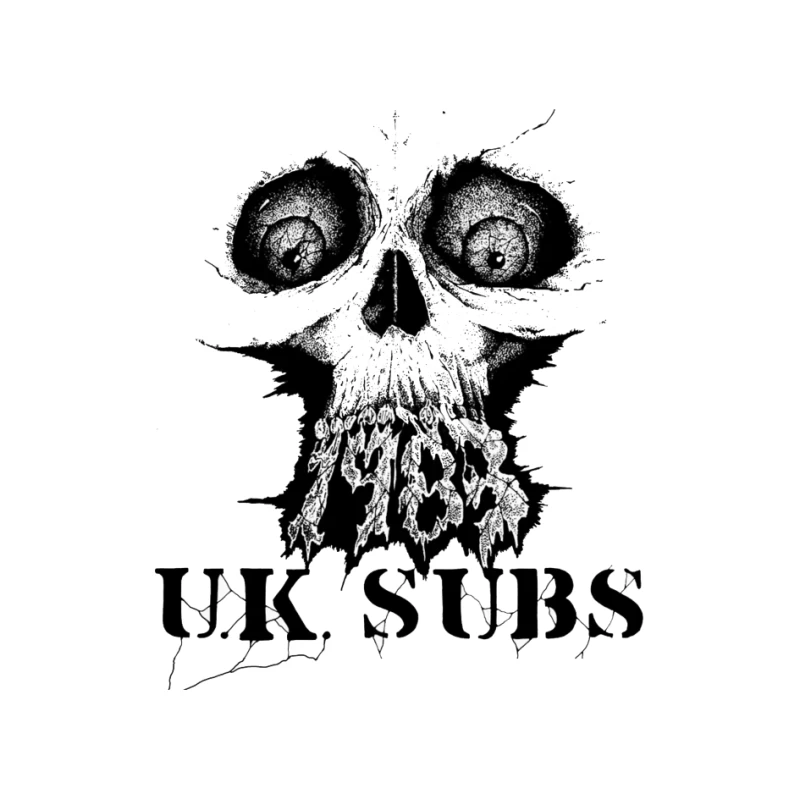 UK Subs Punk Rock Band Gothic Skull Logo Pin