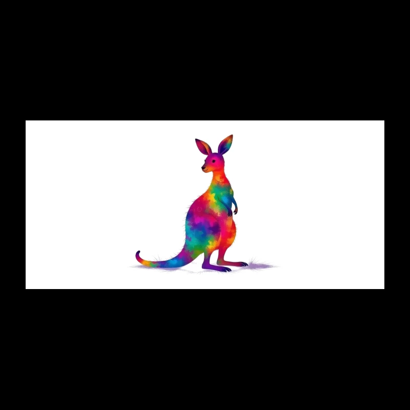 Rainbow Watercolor Kangaroo Art Coffee Mug