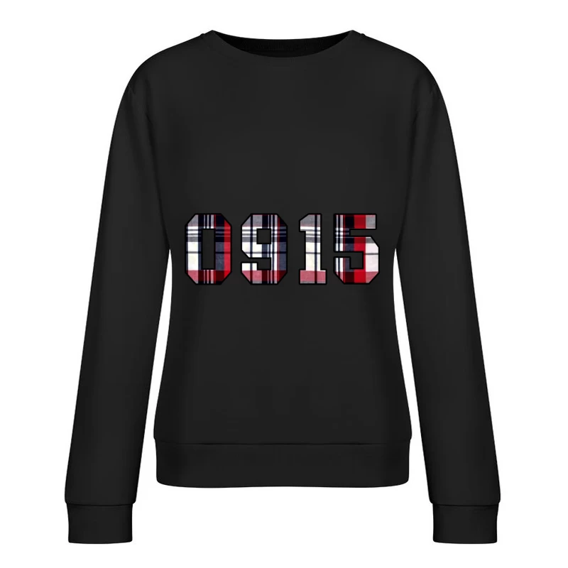 Karomuster-Zahlenkunst Damen Pullover Sweatshirt