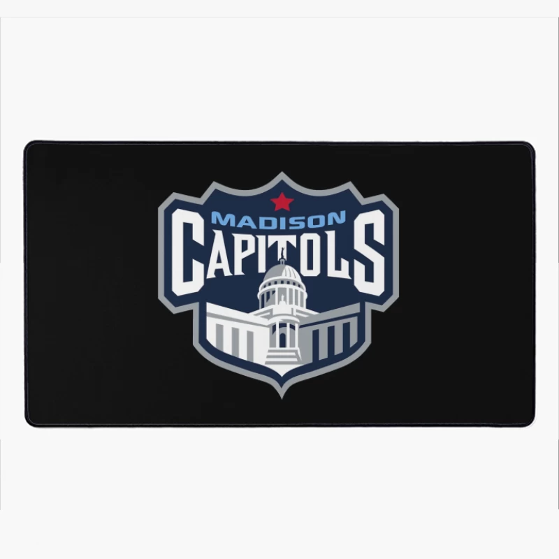 Madison Capitols Hockey Team Logo featuring Wisconsin State Capitol Building Desk Mat