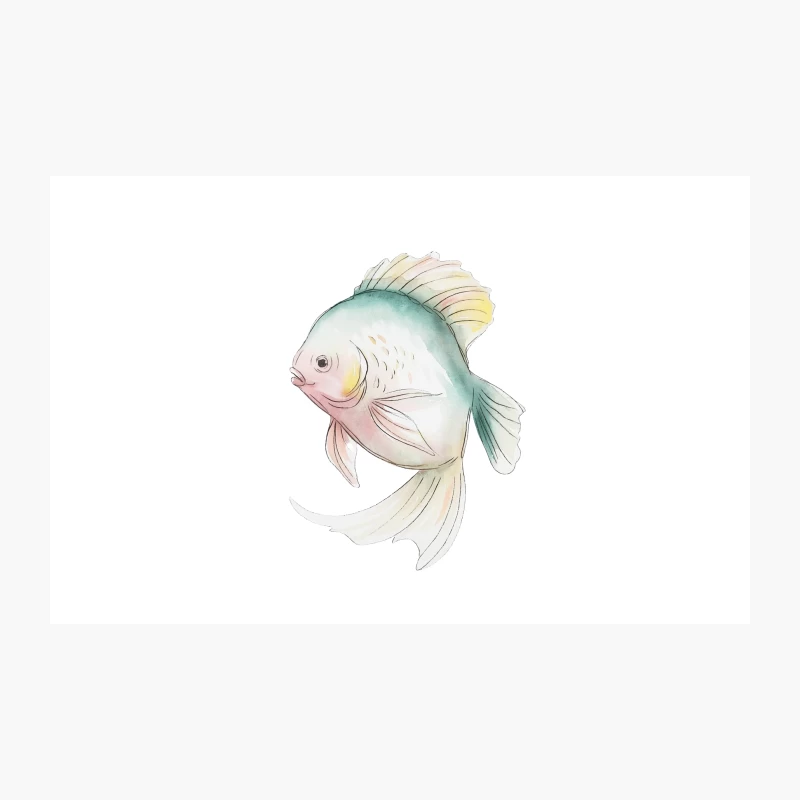Pastel Watercolor Fish Illustration: Delicate Aquatic Art Travel Mug