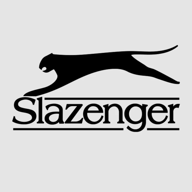 Slazenger Sports Brand Logo with Black Panther Silhouette Male Pullover Hoodie