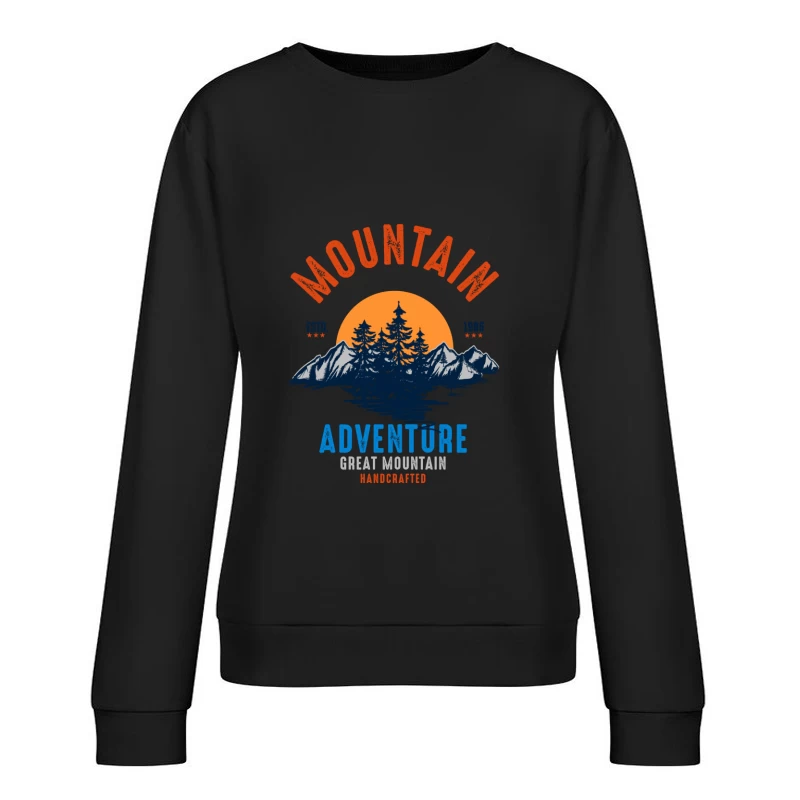 Bergabenteuer Emblem mit Handwerkskunst Damen Pullover Sweatshirt