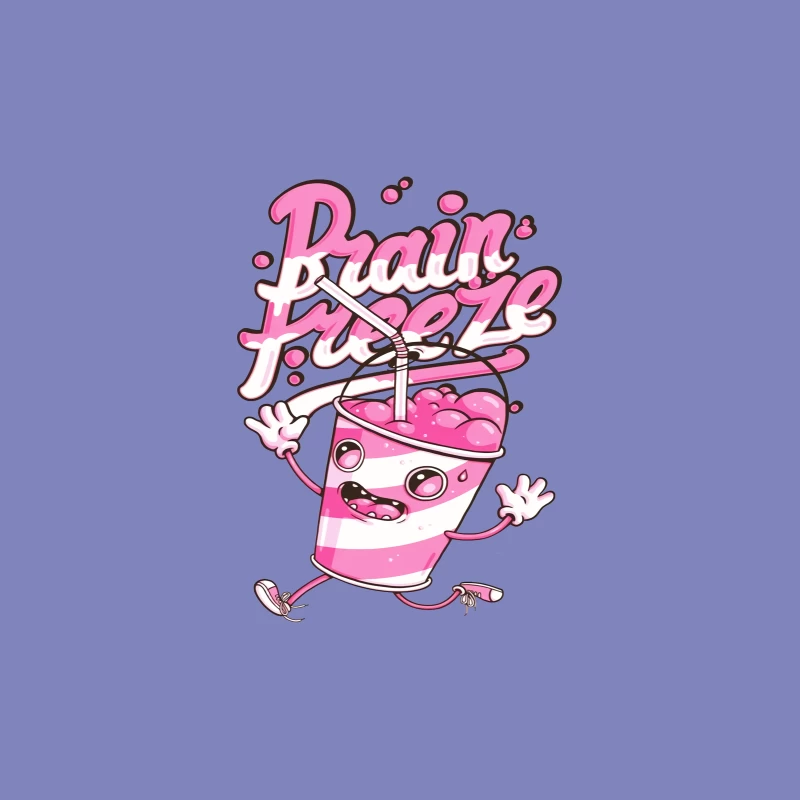 Fun Cute Cartoon Drink with Brain Freeze Travel Mug
