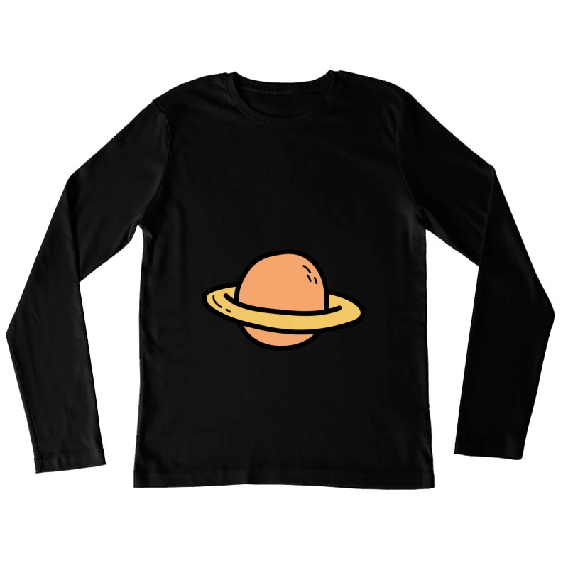 Illustration Planète aux Anneaux Femme Manches Longues T-Shirt