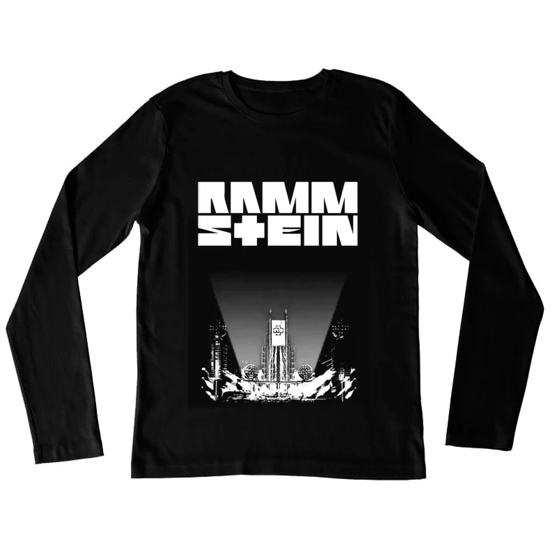 Rammstein Industrial Metal Concert Stage Design in Black and White Female Long Sleeve T-Shirt