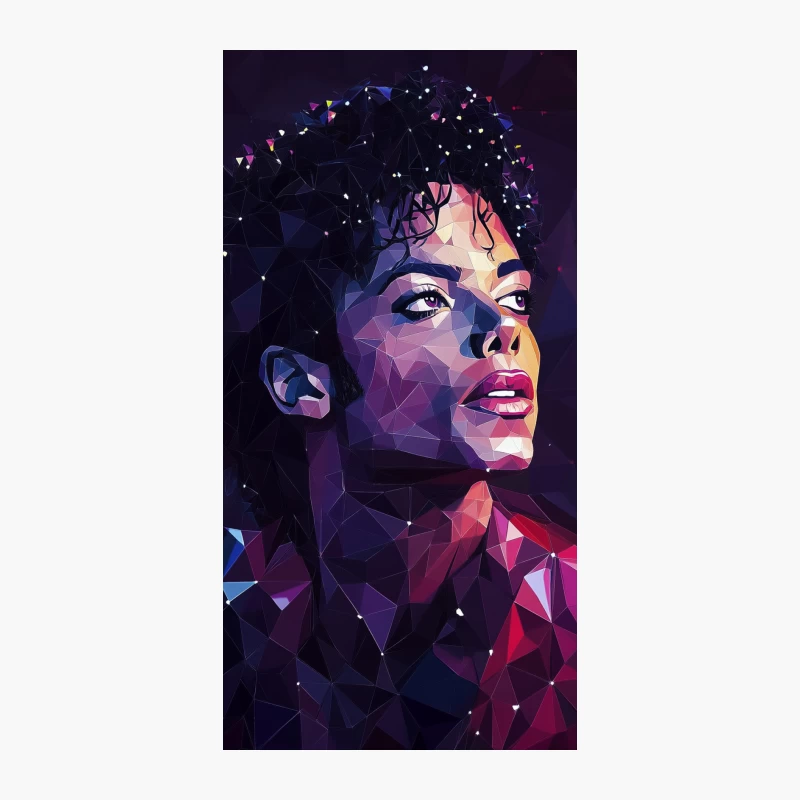 Geometric Pop Art Portrait: 80s Icon in Purple Hues iPhone Case