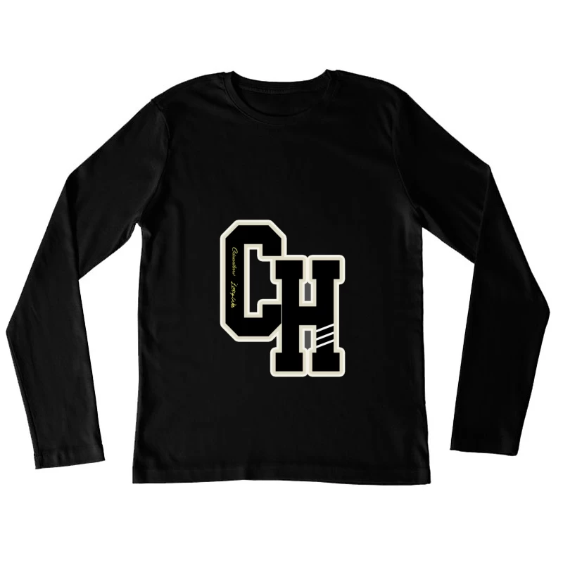 Buchstaben O und H Design Damen Langarm T-Shirt