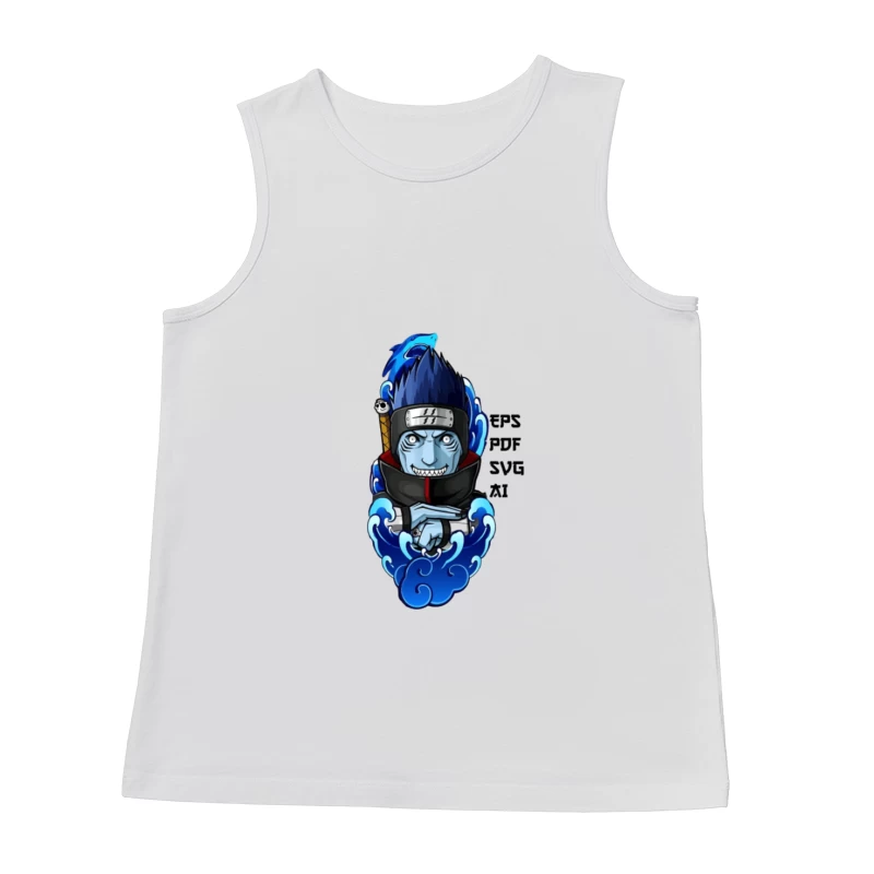 Anime Schwertträger mit blauem Haar Herren Tanktops