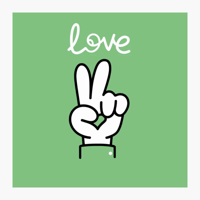 Simple Black and White Peace Hand Gesture Symbol Pin