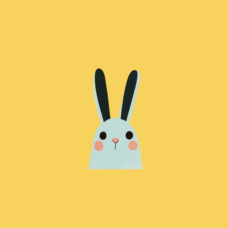 Cute Minimal Pastel Rabbit Cartoon Illustration Bucket Hat