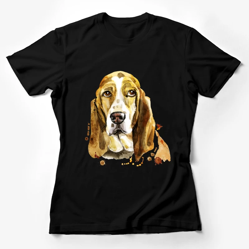 Portrait artistique de chien Basset Femme T-Shirt