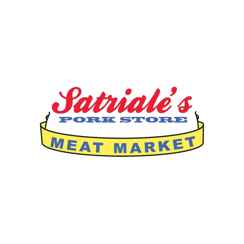 Patriale's Pork Store & Meat Market Vintage Logo Sign Tapestry