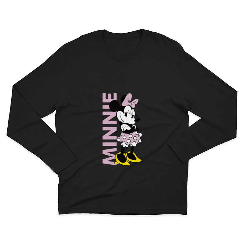 Dolce Minnie Mouse con dettagli rosa Maglietta maniche lunghe Uomo
