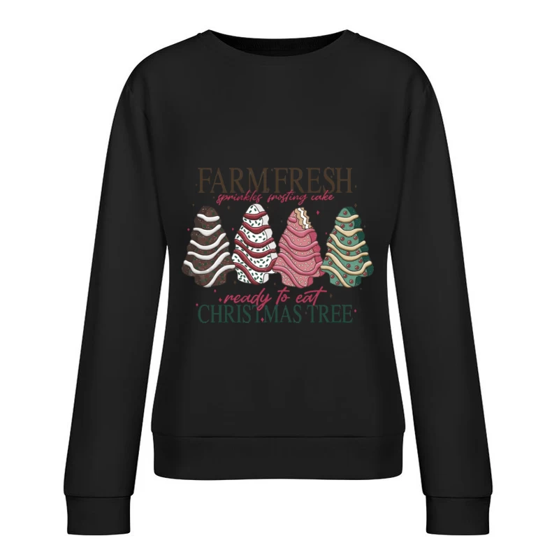 Farmfrische Weihnachtsbäume mit Streuseln Damen Pullover Sweatshirt