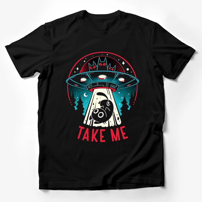 Take Me – UFO & Cat Abduction Whimsy Male T-Shirt