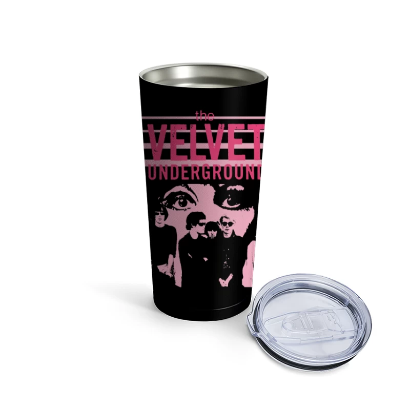 The Velvet Underground Vintage Pink Album Art Design Travel Mug