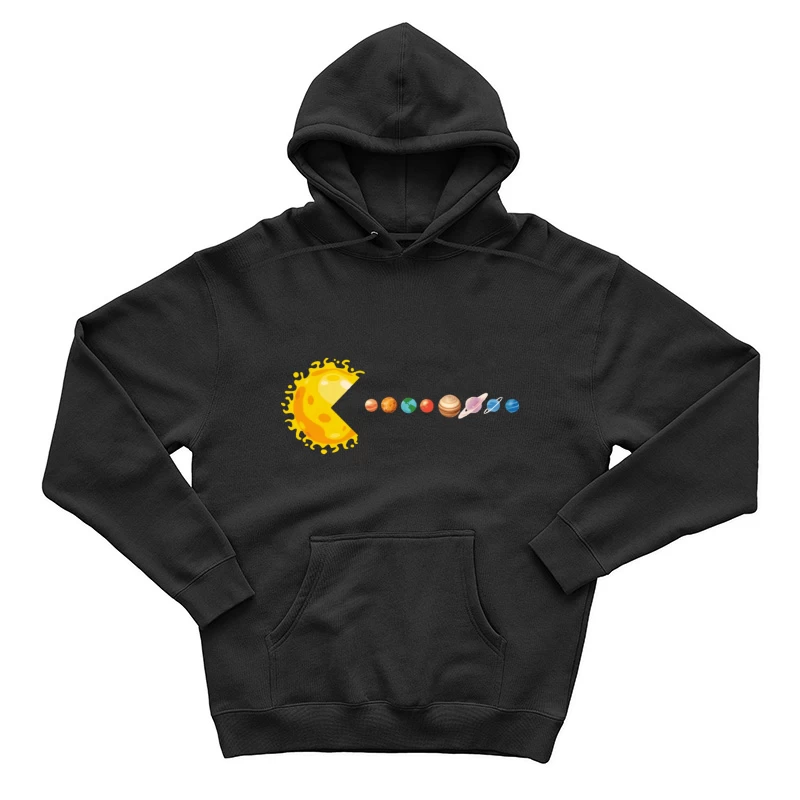 Pac-Man Sonne schluckt Sonnensystem Herren Pullover Hoodie