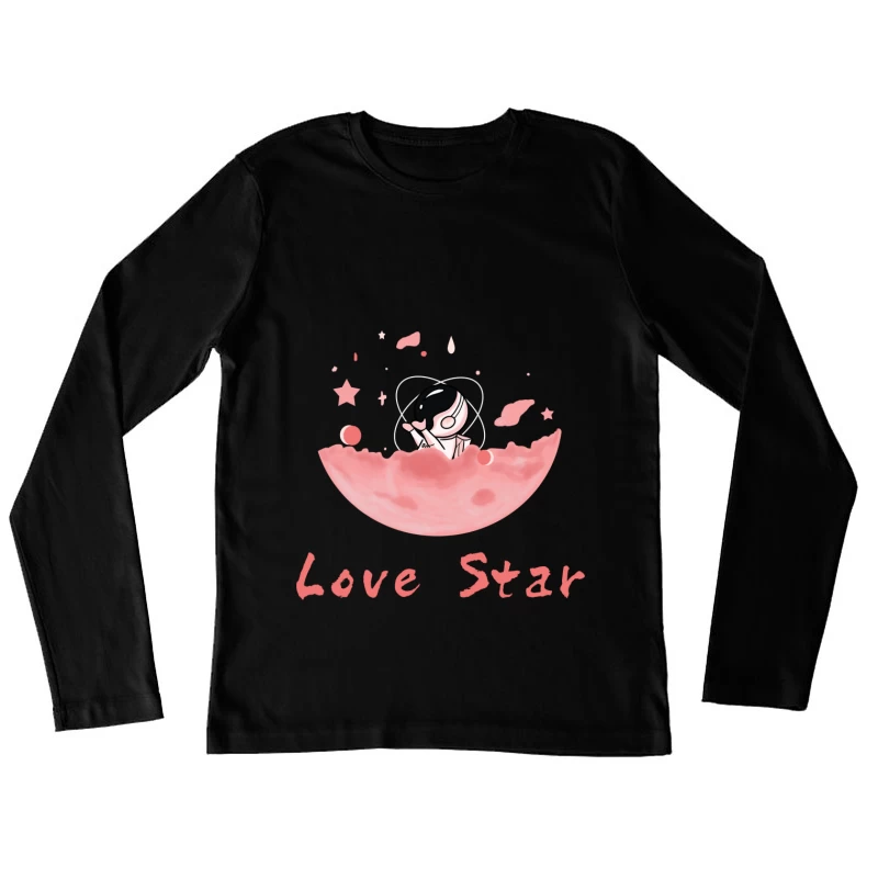 Liebe Stern Astronaut Damen Langarm T-Shirt
