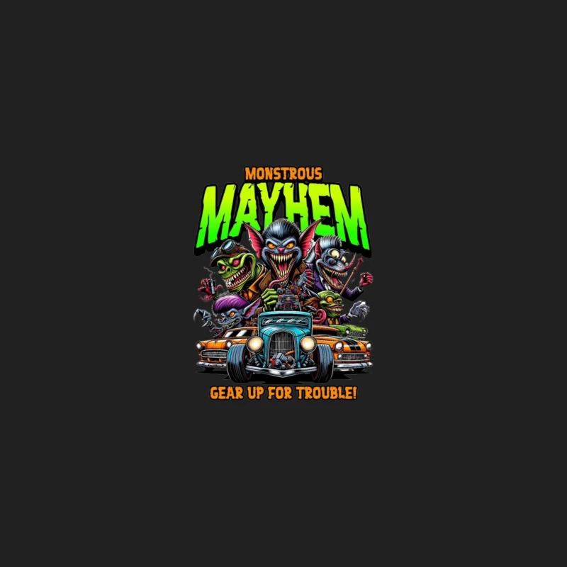 Monstrous Mayhem: Hot Rod Monsters Racing Retro Design Bucket Hat