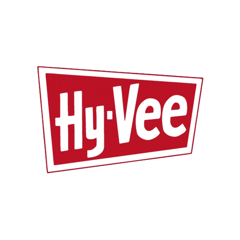 Hy-Vee Supermarket Chain Logo in Red and White Desk Mat