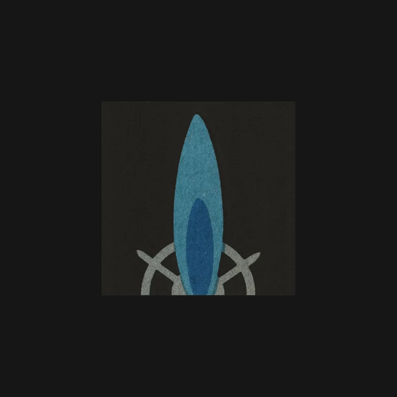 Czechoslovakian Matchbox Rocketship Inspired Abstract Artwork Desk Mat